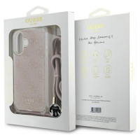 Guess Crossbody Cord 4G Print iPhone 16 Case - Pink