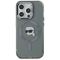 Karl Lagerfeld KLHMP15XHLSKIK iPhone 15 Pro Max 6.7" black/black hardcase IML Metal Karl Head MagSafe