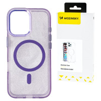 Wozinsky Glitter Case MagSafe for Samsung Galaxy S24 FE - Purple with Glitter