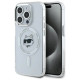 Karl Lagerfeld IML Metal Choupette Head MagSafe Case for iPhone 15 Pro Max - White
