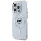 Karl Lagerfeld IML Metal Choupette Head MagSafe Case for iPhone 15 Pro Max - White