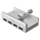 Orico MH4PU Hub Clamp-Mounted 4x USB-A 3.0 - Silver