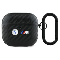 BMW Carbon Double Metal Logo Case for AirPods 4 - Black