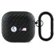 BMW Carbon Double Metal Logo Case for AirPods 4 - Black
