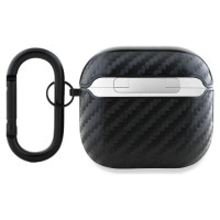 BMW Carbon Double Metal Logo Case for AirPods 4 - Black