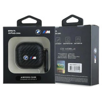 BMW Carbon Double Metal Logo Case for AirPods 4 - Black
