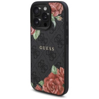 Guess GUHMP16XP4ROPEMCK iPhone 16 Pro Max 6.9" black/black hardcase 4G Flowers Print MagSafe
