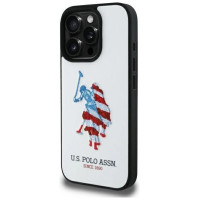 U.s. Polo Assn. US Polo USHCP15XPUSH iPhone 15 Pro Max 6.7" white/white Leather Big DH American Flag