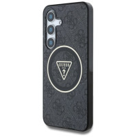 Guess 4G Glitter Triangle Buttons MagSafe case for Samsung Galaxy S25 black