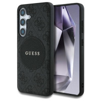 Guess 4G Round Patch Classic Logo MagSafe case for Samsung Galaxy S25 black