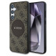 Guess 4G Round Patch Classic Logo MagSafe Case for Samsung Galaxy S25 Plus Brown