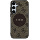 Guess 4G Round Patch Classic Logo MagSafe Case for Samsung Galaxy S25 Plus Brown
