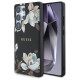 Guess Grained Printed Flower Pattern MagSafe case for Samsung Galaxy S25 Ultra black