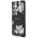 Guess Grained Printed Flower Pattern MagSafe case for Samsung Galaxy S25 Ultra black
