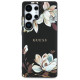 Guess Grained Printed Flower Pattern MagSafe case for Samsung Galaxy S25 Ultra black