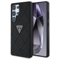 Guess Hot Stamp 4G Pattern Triangle Metal Logo Case for Samsung Galaxy S25 Ultra - Black