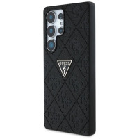 Guess Hot Stamp 4G Pattern Triangle Metal Logo Case for Samsung Galaxy S25 Ultra - Black