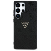 Guess Hot Stamp 4G Pattern Triangle Metal Logo Case for Samsung Galaxy S25 Ultra - Black