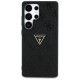 Guess Hot Stamp 4G Pattern Triangle Metal Logo Case for Samsung Galaxy S25 Ultra - Black