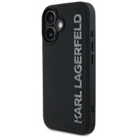 Karl Lagerfeld HC 3D Rubber Elongated Glitter iPhone 16 Case - Black