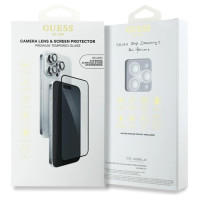 Guess BP Rhinestone 2in1 Screen Protector and Camera Lens Set for iPhone 16 Pro Max - Silver