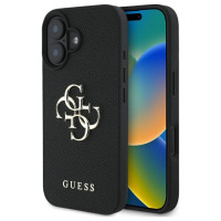 Guess Grained Big 4G Logo Small Classic Logo case for iPhone 16 - black