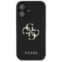 Guess Grained Big 4G Logo Small Classic Logo case for iPhone 16 - black