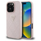 Guess Hot Stamp 4G Pattern Triangle Metal Logo iPhone 16 Pro Case - Pink