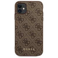 Guess 4G Metal Gold Logo Case for iPhone 11 / Xr 6.1" - Brown