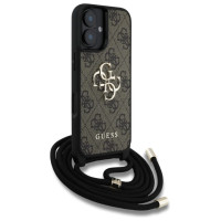 Guess 4G Big Logo Cord Stap Crossbody Case for iPhone 16 Brown