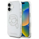 Karl Lagerfeld IML Rhinestones Karl Head Case for iPhone 16 Clear