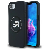 Karl Lagerfeld Liquid Silicone Karl & Choupette Heads Case with MagSafe for iPhone 16e - Black