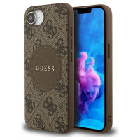Guess 4G Circle Classic Logo MagSafe case for iPhone 16e - brown