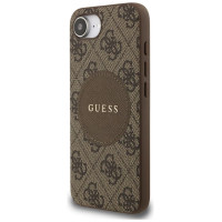 Guess 4G Circle Classic Logo MagSafe case for iPhone 16e - brown