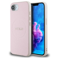 Guess Grained Ring MagSafe iPhone 16e Case - Pink