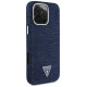 Guess Denim Triangle Logo MagSafe iPhone 16 Pro Max Case - Blue