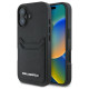 Karl Lagerfeld HC Grained PU Cardslot Metal Elong iPhone 16 Case - Black