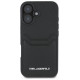Karl Lagerfeld HC Grained PU Cardslot Metal Elong iPhone 16 Case - Black