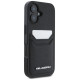 Karl Lagerfeld HC Grained PU Cardslot Metal Elong iPhone 16 Case - Black
