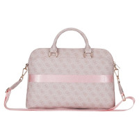 Guess 4G Zipper Pocket Triangle Logo 15" Laptop Bag - Pink