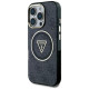 Guess IML Metal Glitter 4G Circle Triangle MagSafe Case for iPhone 16 Pro - Black