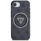 Guess IML Metal Glitter 4G Circle Triangle MagSafe Case for iPhone 16e - Black
