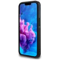 Guess IML Metal Glitter 4G Circle Triangle MagSafe Case for iPhone 16e - Black