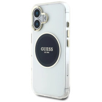 Guess IML Metal Colored Circle Classic Logo MagSafe case for iPhone 16 - black