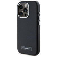 Karl Lagerfeld FW Metal Plate MagSafe iPhone 15 Pro Case - Black