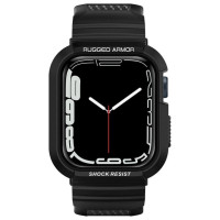 Spigen Rugged Armor Pro Case with Strap for Apple Watch 4 / 5 / 6 / 7 / 8 / SE (44/45 mm) - Black