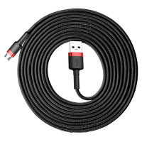 Baseus Cafule Cable durable nylon cable USB / micro USB 2A 3M black-red (CAMKLF-H91)