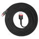 Baseus Cafule Cable durable nylon cable USB / micro USB 2A 3M black-red (CAMKLF-H91)