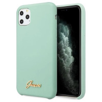 Guess GUHCN65LSLMGG iPhone 11 Pro Max green/green hard case Silicone Vintage Gold Logo