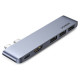 Ugreen HUB Ugreen 60559 2x USB-C / USB-C PD (Thunderbolt 3, 100W, 4K 60 Hz, 10 Gbps) / HDMI 4K 30 Hz / 3x USB 3.0 for MacBook Pro / Air - Gray